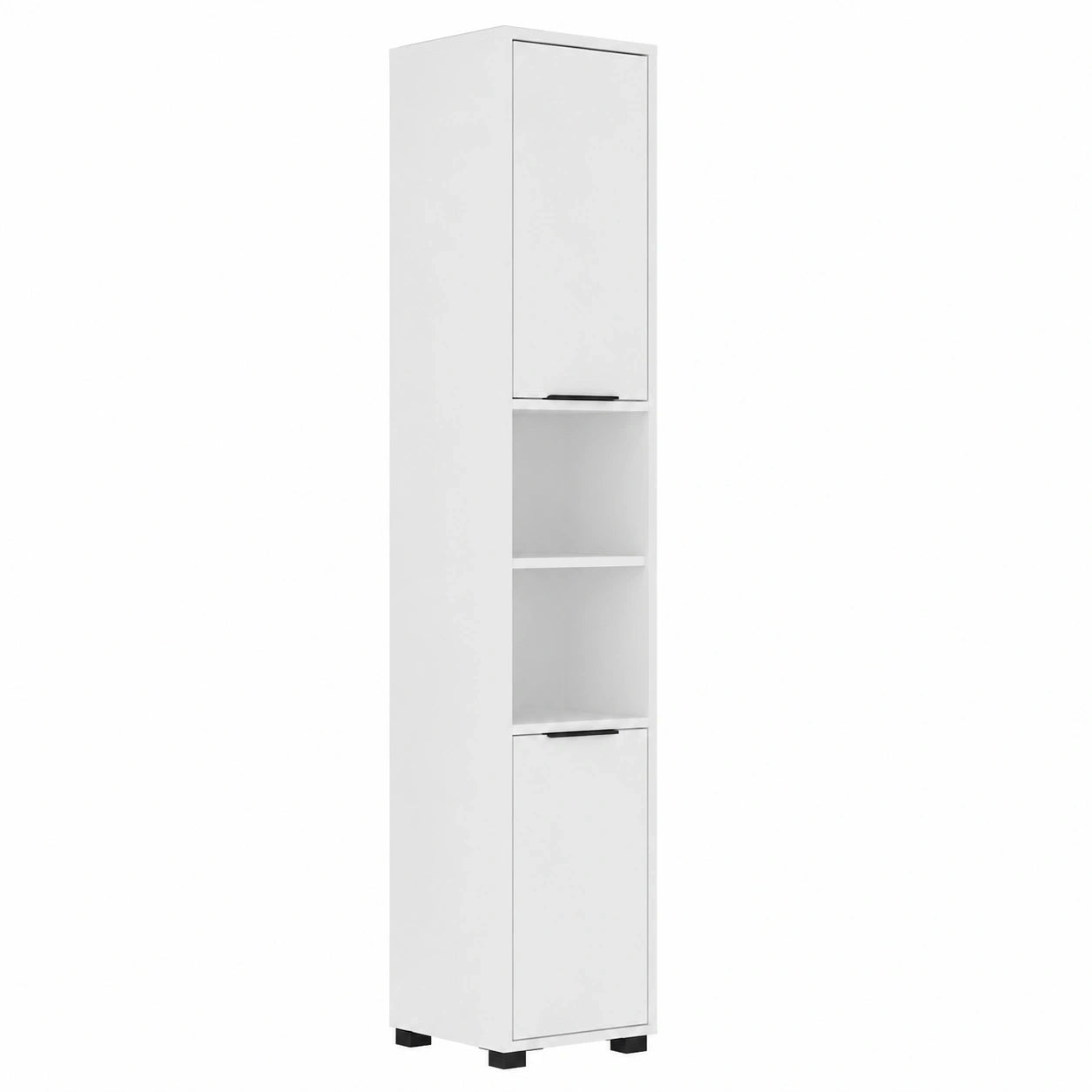Vicco Alina Badezimmer Hochschrank, Weiß, 30 x 176 cm, mit Doppeltüren, ideal für Badaufbewahrung