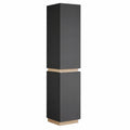Vicco Hochschrank Gloria Anthrazit mit Siphonaussparung, 2 Türen, 33x197,5 cm