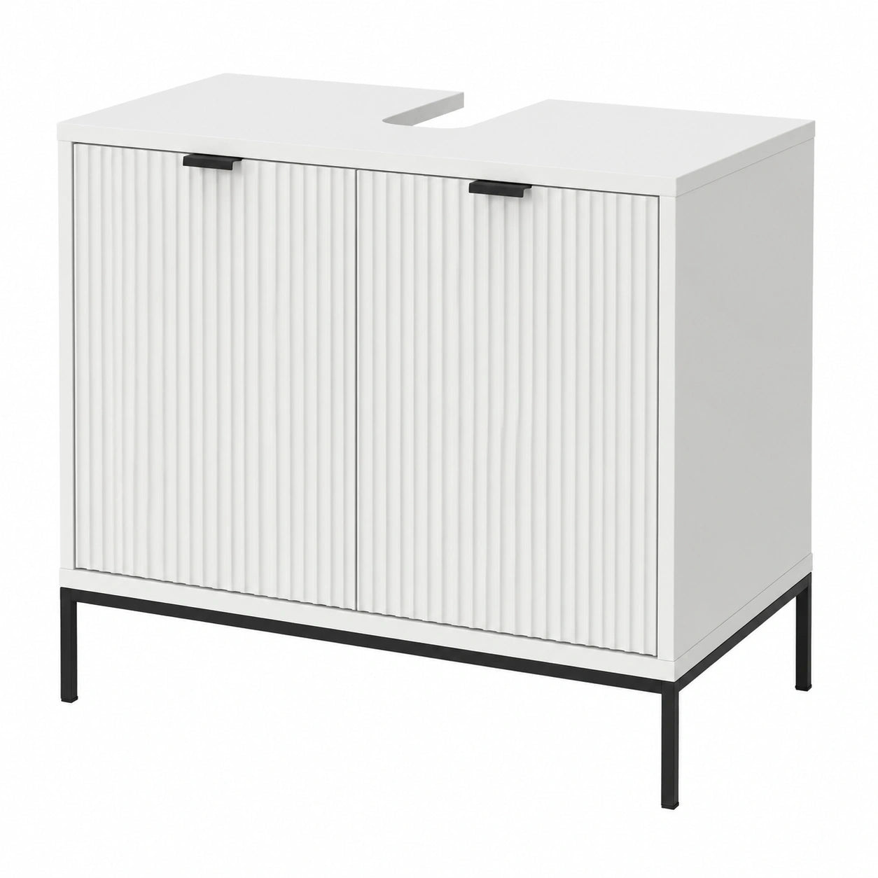 Vicco Badezimmer-Unterschrank Eliza in Weiß, 70x63 cm, mit Zwei-Türen, ideal zur Aufbewahrung von Pflegeprodukten
