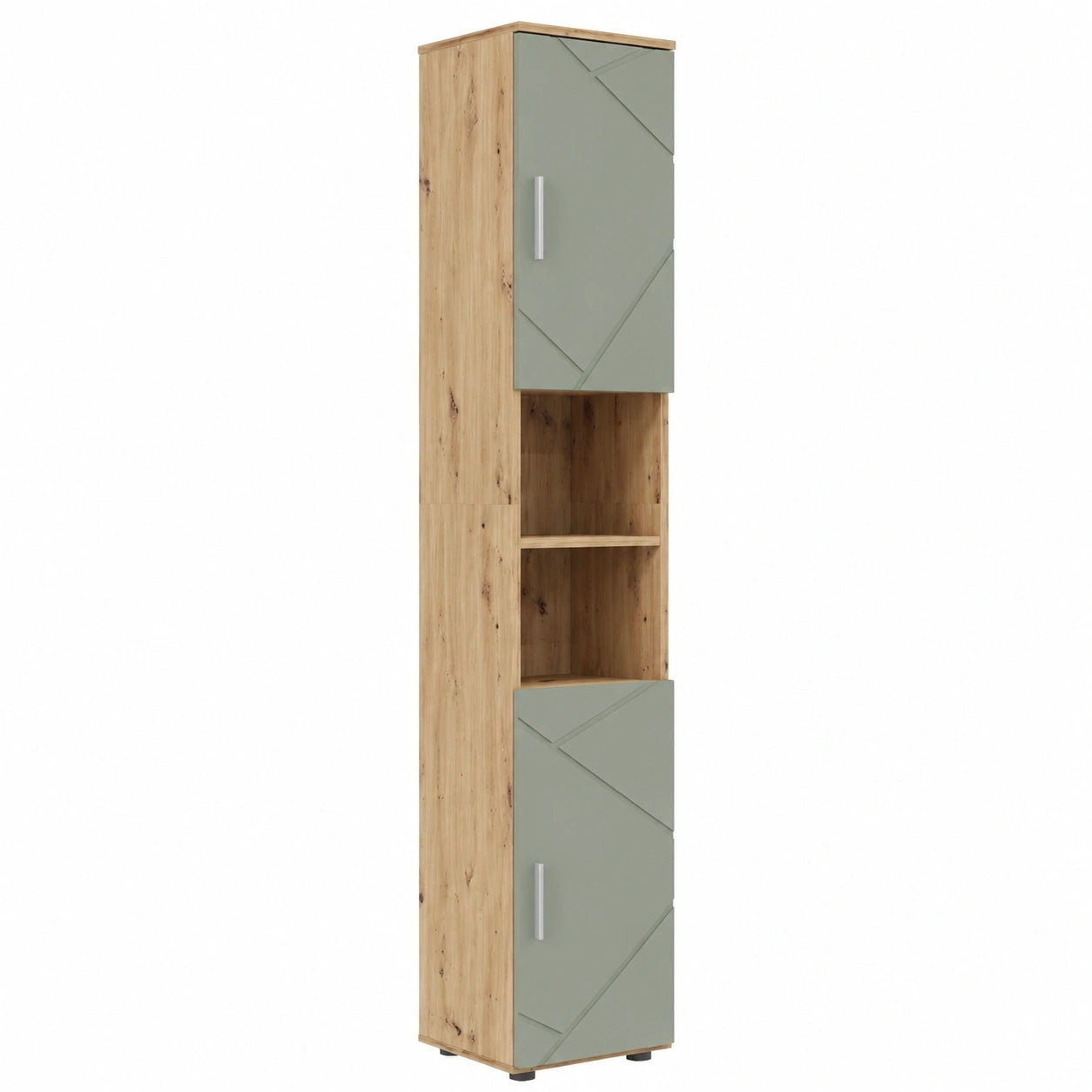 Vicco Hochschrank Irma in Salbeigrün, 30 x 192 cm – Perfekte Lösung für Bad & Ordnung