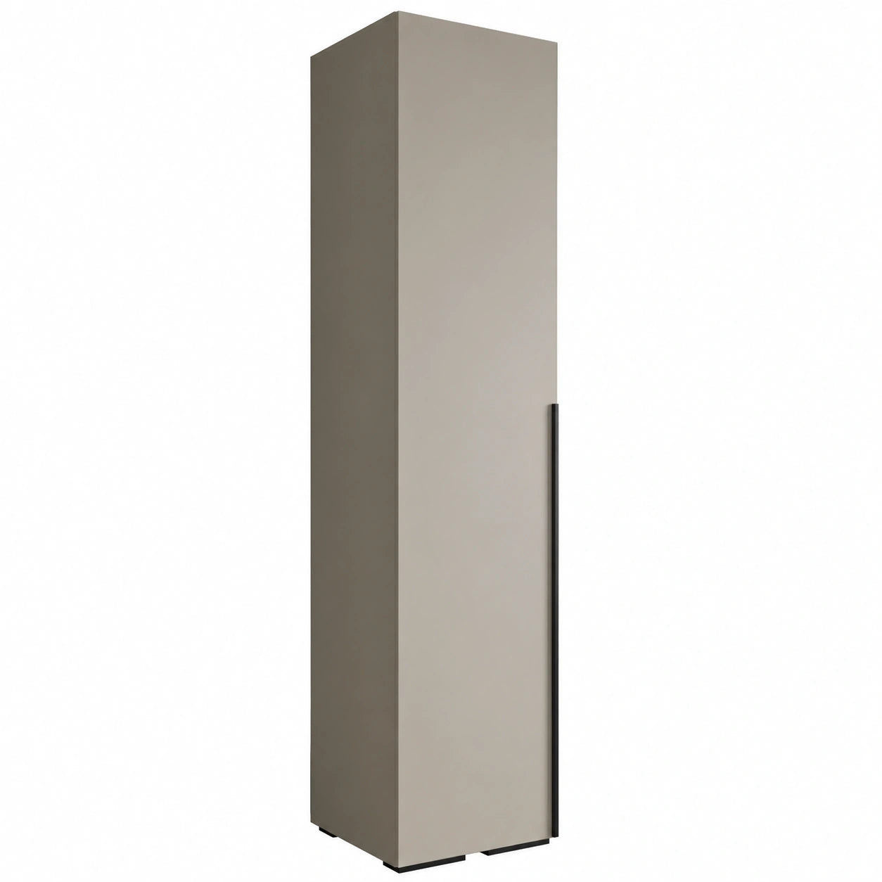 Moderner Inova Schrank mit Regalen und Hängestange - Vielseitiger Aufbewahrungsschrank für Schlafzimmer und Wohnzimmer - Kaschmir und Schwarz - 236,7x50x47 cm