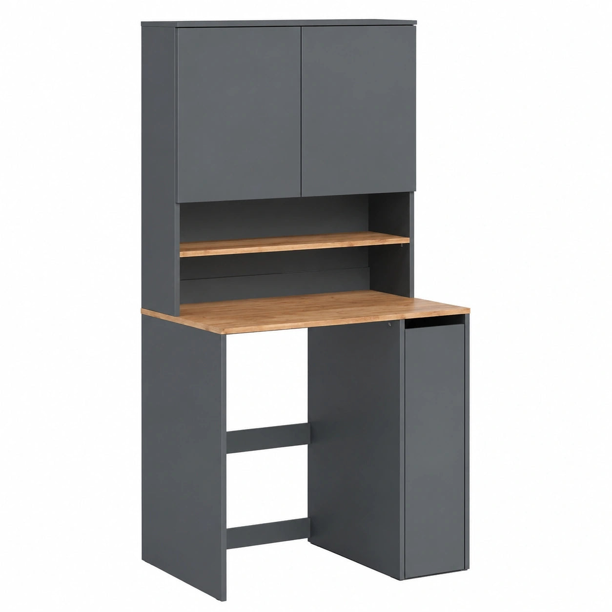 Viktor Waschmaschinenschrank, Anthrazit und Goldkraft Eiche, 93.6 x 88.2 cm, 2-teiliges Set mit Regal für Waschmittel und Handtücher