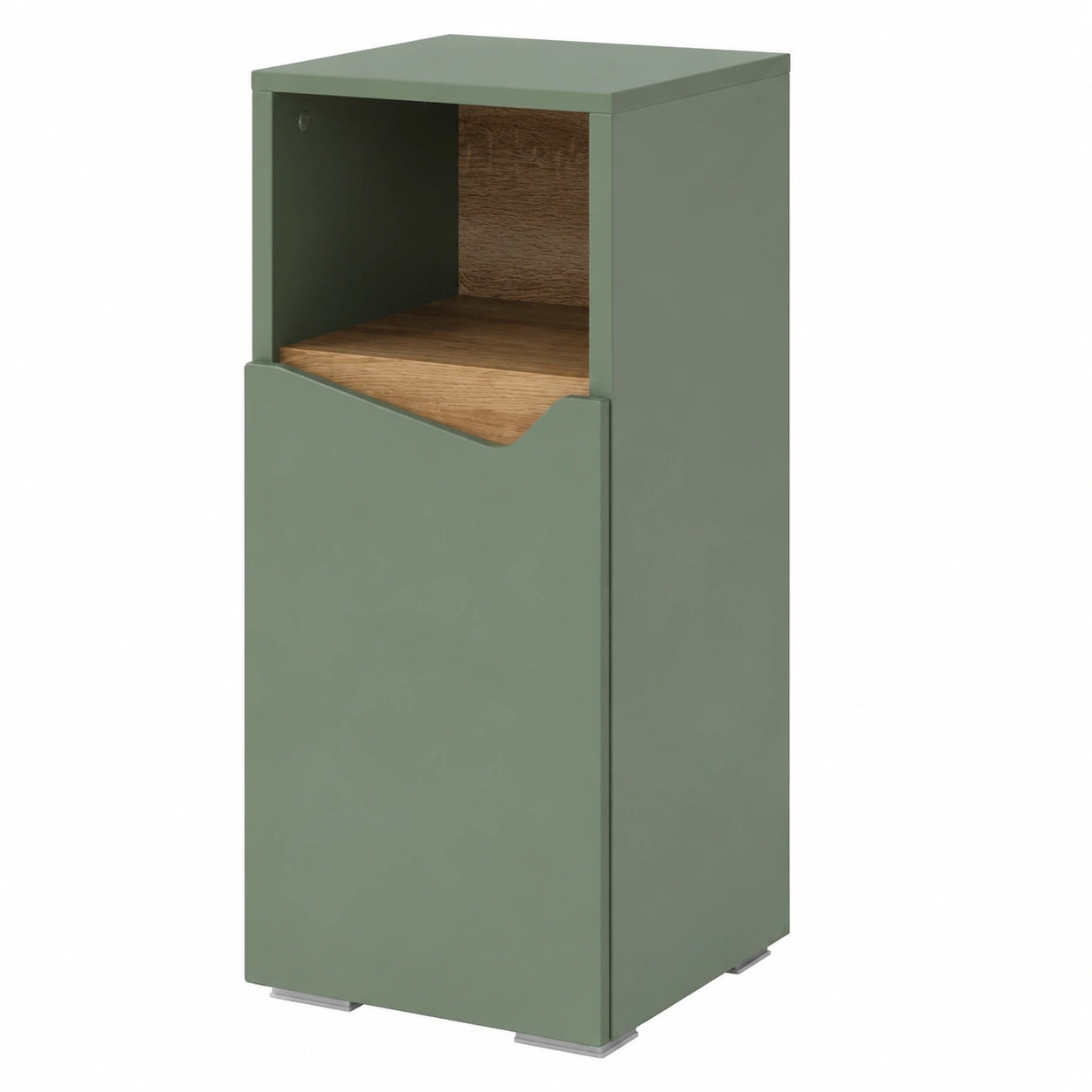 Vicco Midischrank Marelle in Grün/Artisan, 30 x 74,5 cm, mit Tür und offenem Fach für Badzubehör
