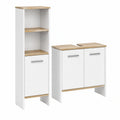 Vicco Badmöbel-Set Karli, Weiß/Gold-Eiche, mit Waschtischunterschrank und Hochschrank, 63,8 cm