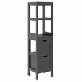 Vicco Hochschrank Vilda in Grau, 30x144 cm, mit Schubladen für Badzubehör