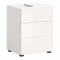 Modernes Waschbeckenunterschrank Vira - Weiß Hochglanz 38x56x34 cm für Kleine Badezimmer