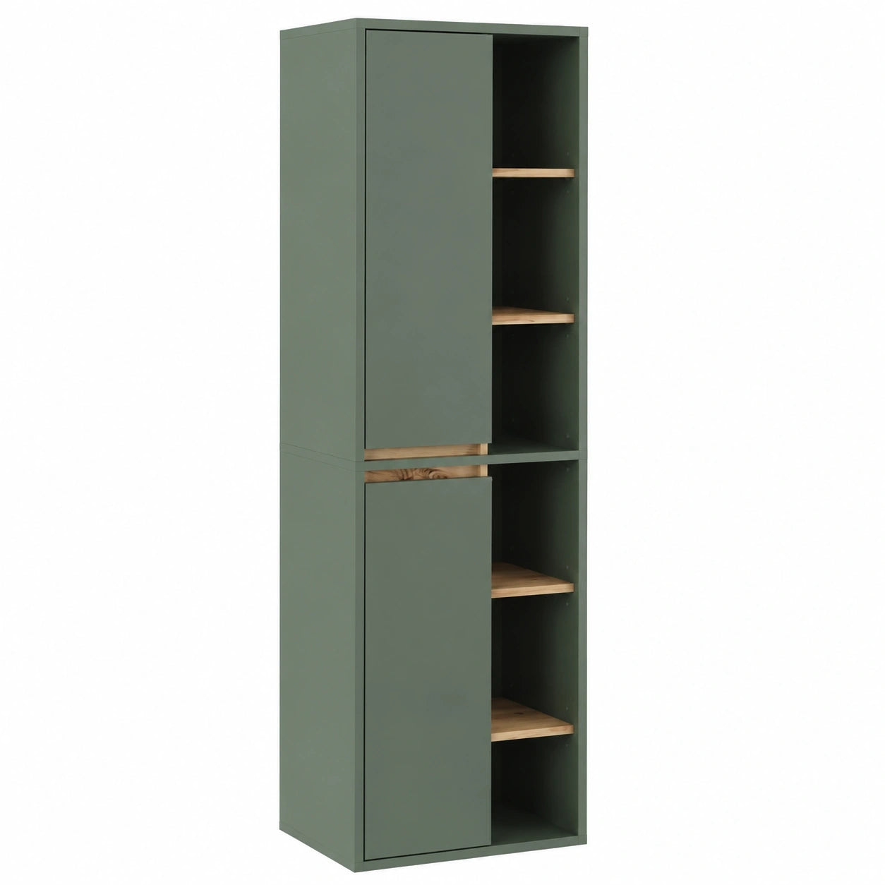 Vicco Viola Hochschrank in Grün/Anthrazit, 50x170 cm, wandmontierbar, mit offenen Regalfächern, kombinierbar mit Viola Kollektion
