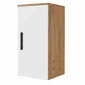 Vicco Badezimmerschrank Irma, Hochglanz Weiß/Eiche Gold, 30 x 59 cm, Wandregal, kompatibel mit Irma Möbeln
