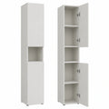 Schmaler Badezimmerschrank ohne Wäschekorb, 31 cm Breite, ideal für kleine Räume, beige