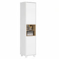 Moderner Badhochschrank mit Türen und offenen Regalen – Weiß 30x170x30cm