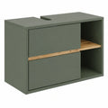 Vicco Badunterschrank Viola, Grün/Artisan, 100x60 cm, 2 Schubladen, Siphonaussparung, offene Regale, Wandmontage