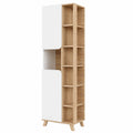 Vicco Badezimmerschrank Karen, Sonoma Eiche/Weiß, 50 x 175 cm, 2 Türen, ideal für Badaccessoires und Handtücher