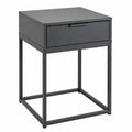 Moderner Konsolentisch aus Metall und Spanplatte, anthrazit/schwarz, 40x60x40 cm