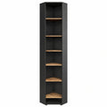 Vicco Bad Hochschrank Irma, Anthrazit/Artisan, 33 x 192 cm, 7 Fächer, platzsparende Aufbewahrung für Badezimmer