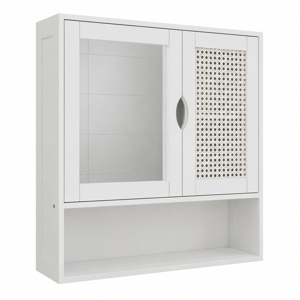 Vicco Liora Badezimmerschrank Weiß, 56x58cm, 2 Türen, Ideal für Handtücher und Badzubehör