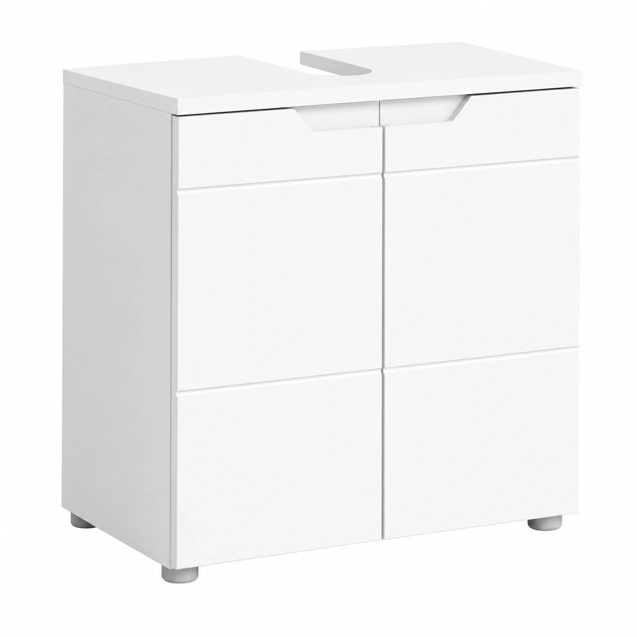 Modernes Waschbeckenunterschrank Solero mit Hochglanzfront, 63x59x34 cm, Weiß