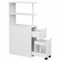 EUGAD Schmaler Badezimmerschrank mit Rollen und Ablagen, Weiß, 19x113x45 cm