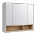 Vicco Beatrice Badezimmerschrank, Weiß, 80x72 cm, Wandmontage mit offenen Regalfächern