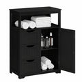 Moderner Badschrank mit 3 Schubladen und verstellbarem Regal, Schwarz