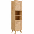 Vicco Badschrank Bambus Lucie, 40x177 cm, platzsparender Stauraum für Badezimmer