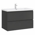 Aica Waschtisch-Set 80 cm Anthrazit Hochglanz mit Softclose MDF Unterschrank