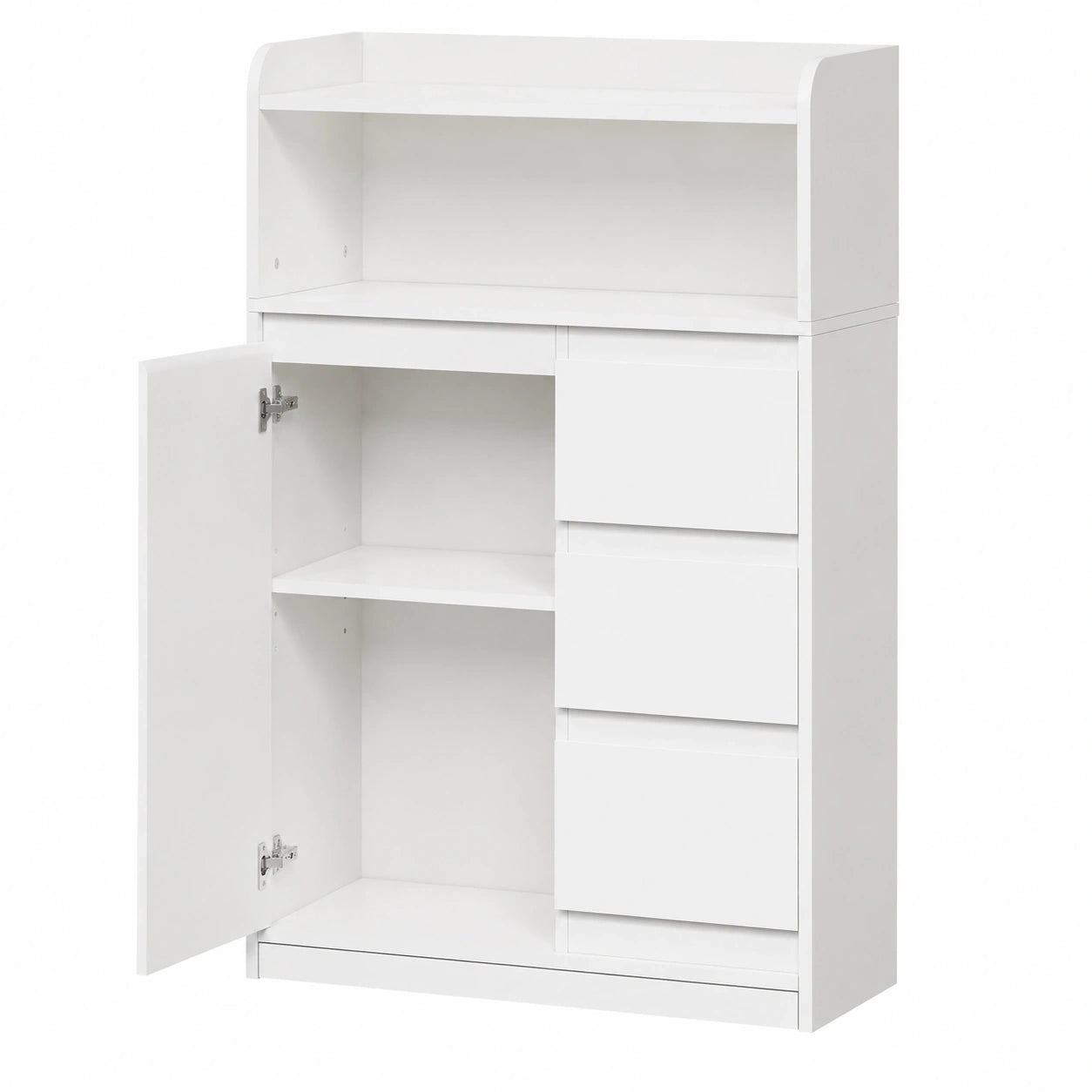 Moderner Badezimmerschrank mit Schubladen und Ablage in Weiß