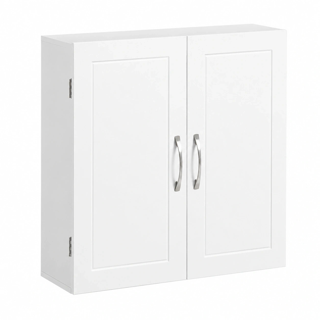 VASAGLE Hochwertiger Hängeschrank, 60x60x18 cm, Badezimmer-Wandschrank mit verstellbaren Regalen, Wolkenweiß