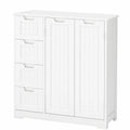Xbro Mehrzweck-Badezimmerschrank mit Schubladen und Türen, Verstellbare Ablage, Weiß, 81x30x83 cm