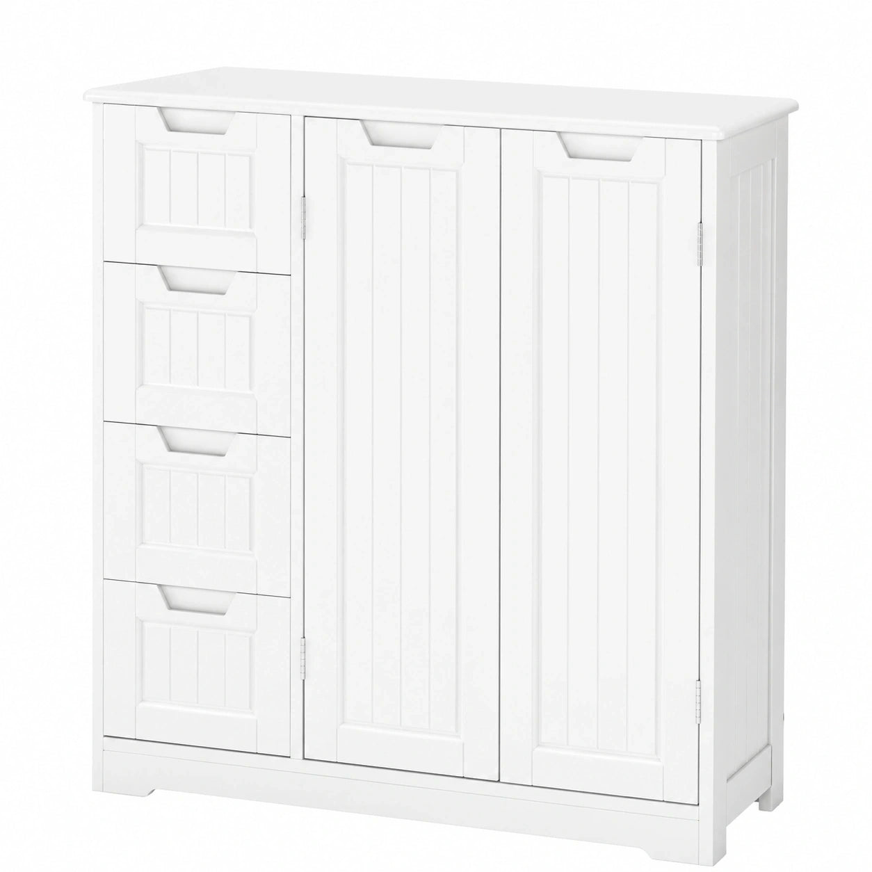 Xbro Mehrzweck-Badezimmerschrank mit Schubladen und Türen, Verstellbare Ablage, Weiß, 81x30x83 cm