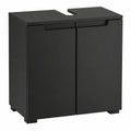 Waschbeckenunterschrank Schwarz Matt mit Stauraum - Stella Trading Badeschrank 60x57,5x32 cm