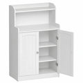 VASAGLE Mehrzweckschrank, höhenverstellbare Ablagen, 2 Türen, 30 x 60 x 100 cm, weiß